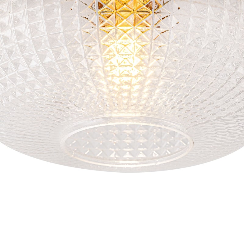 1-Light 9.84'' Globe Semi Flush Mount with Prismatic Glass