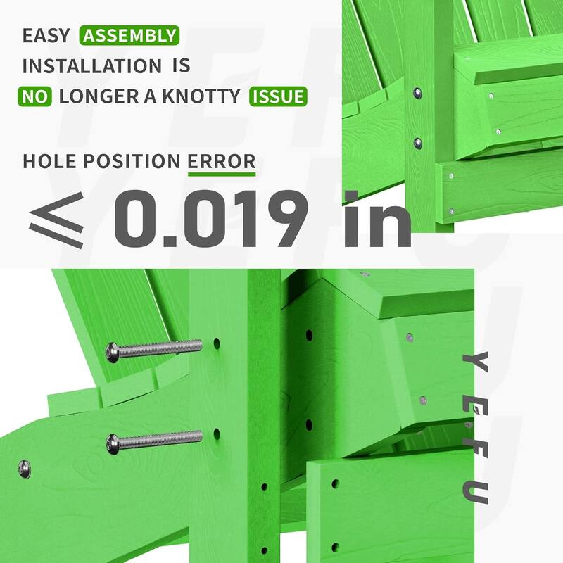 WINSOON All Weather HIPS Outdoor Plastic Adirondack Chairs Set of 2