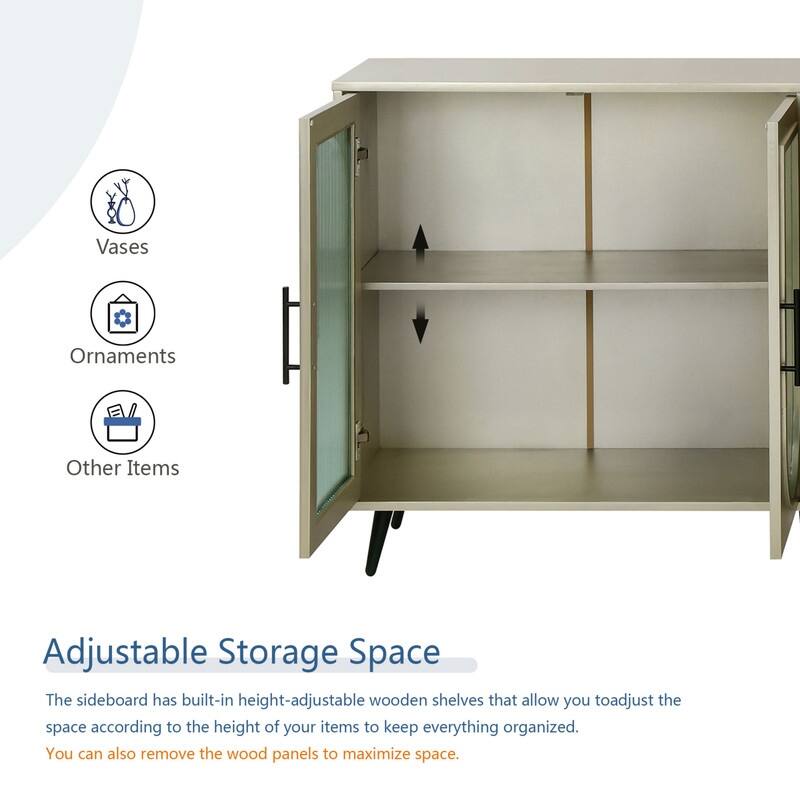 Storage Cabinet or Wood TV Stand with Adjustable Shelves