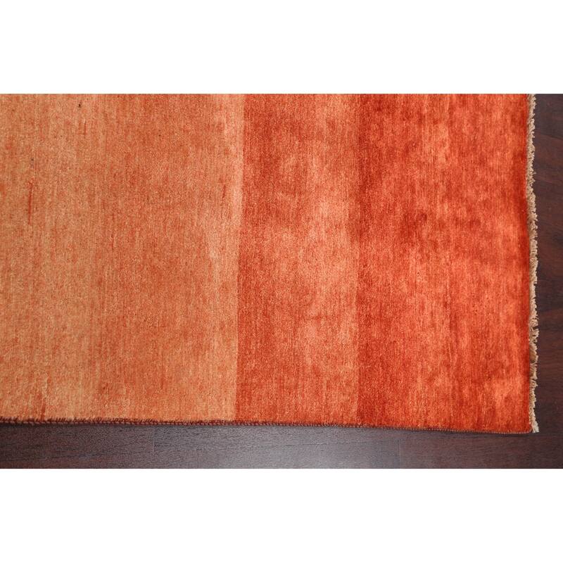Striped Contemporary Oriental Gabbeh Kashkoli Runner Rug Wool Handmade - 3'1" x 16'6"