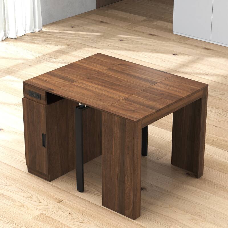 Foldable Dining Table for 6-12 People, Extends to 118 inchConsole Table Space Saving Dinette