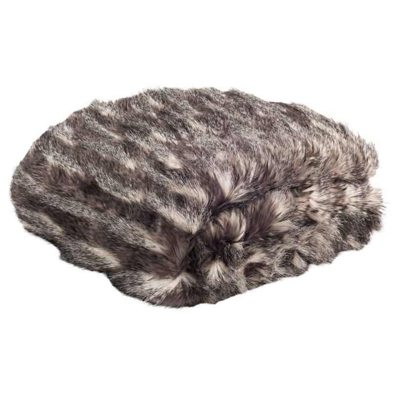 SAFAVIEH Faux Pheasant Black/ Grey 50 x 60-inch Throw Blanket