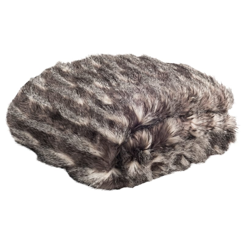 SAFAVIEH Niwako Faux Pheasant Black/ Grey 50 x 60-inch Throw Blanket