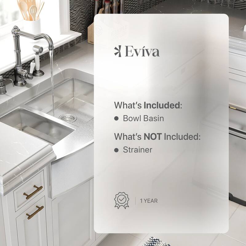 Eviva VIrgo 33" x 21" Stainless Steel Apron Farmhouse Double Kitchen Sink