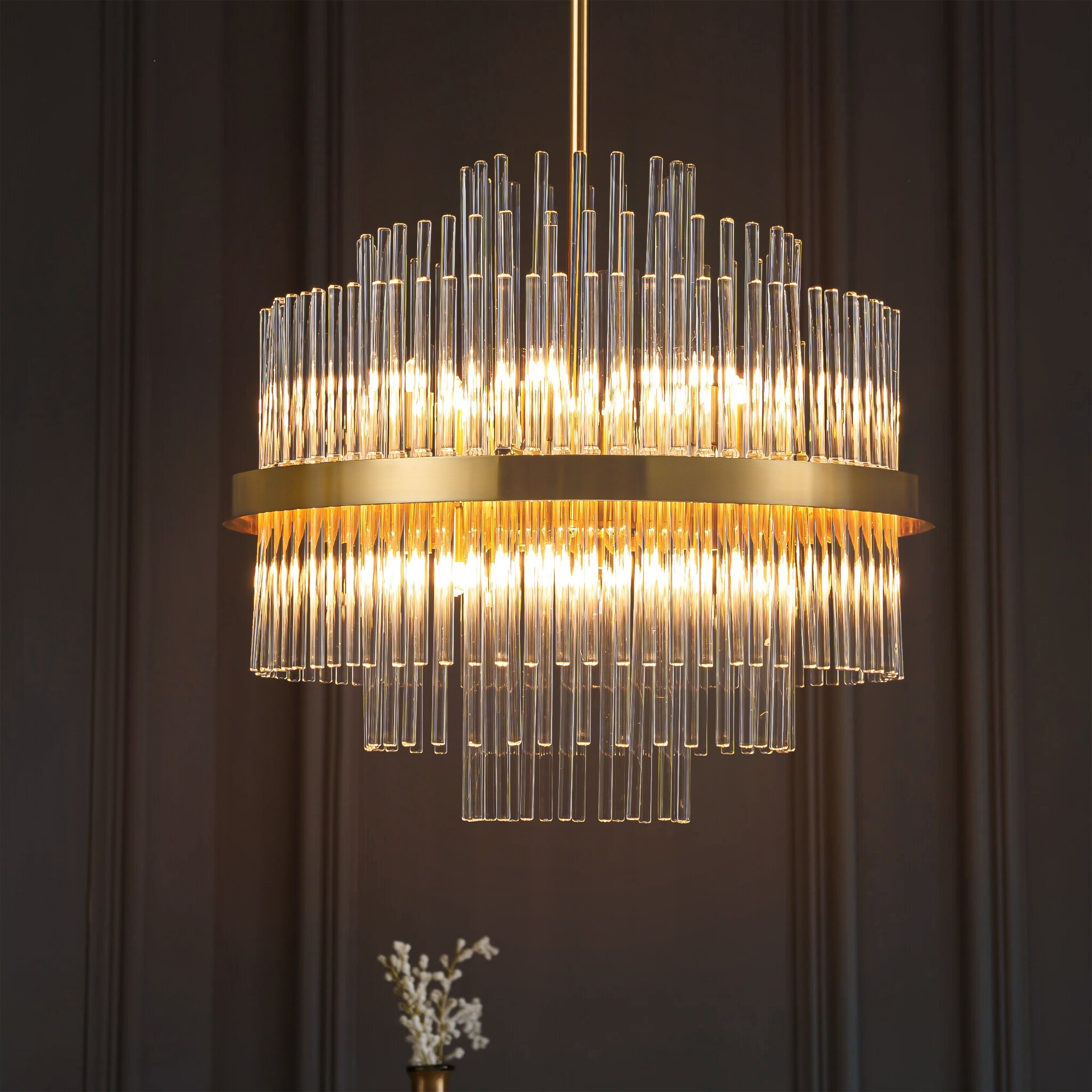 Light rod chandelier outlet