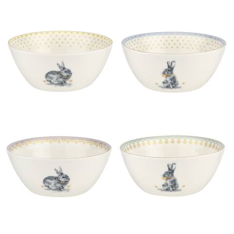 Spode Meadow Lane Fine Porcelain 6-Inch Cereal Bowls, Set of 4 - 6 Inch