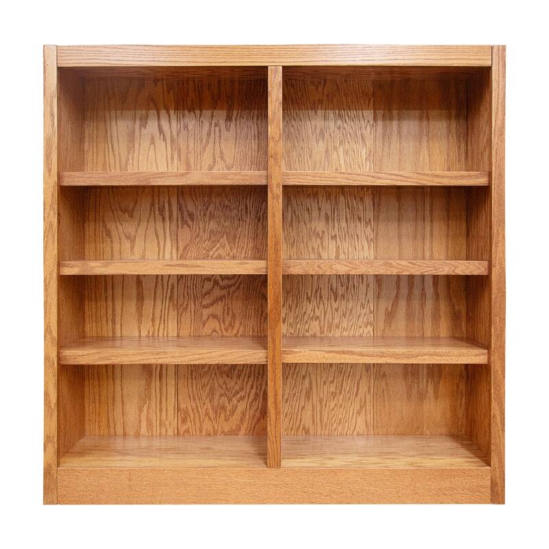 Concepts in Wood Double Wide Wood Bookcase, 8 Shelf, 48 inch Tall