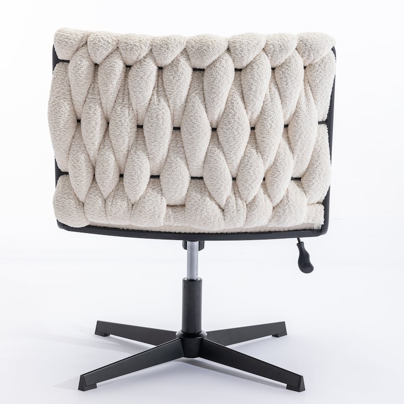 Upholstered No Wheels Armless Office Desk Chair