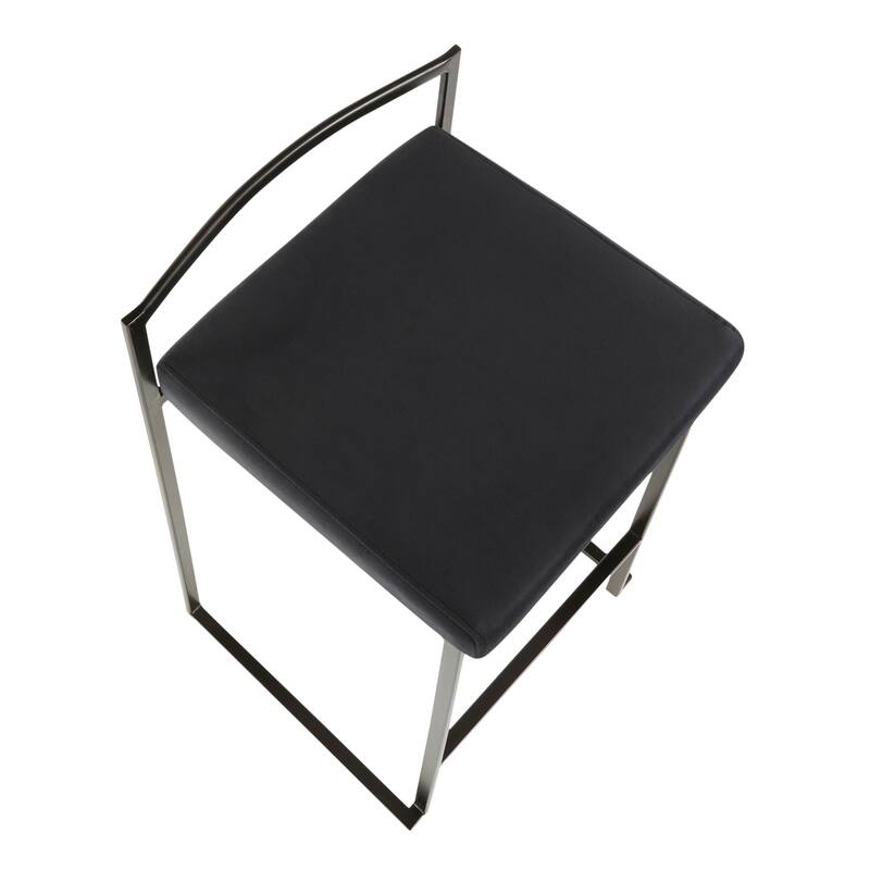 Porch & Den Forrest Black Stackable Fully Welded Counter Stool (Set of 3)