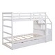 preview thumbnail 8 of 49, Twin over Twin Wooden Bunk Bed with Twin Trundle & 3 Storage Stairs - Space-Saving Design