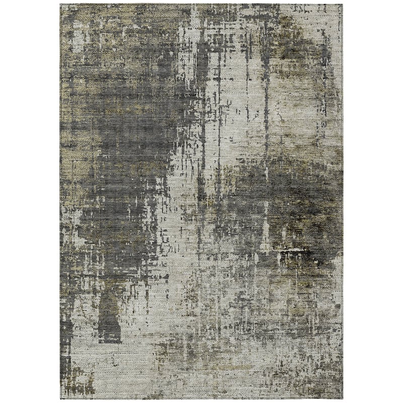 HomeRoots Abstract Transitional Rectangle Outdoor Rug