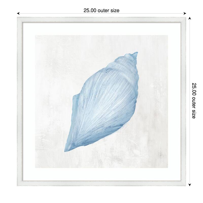 Light Blue Seashell No. 2 by Hannah Dawson Wood Framed Wall Art Print