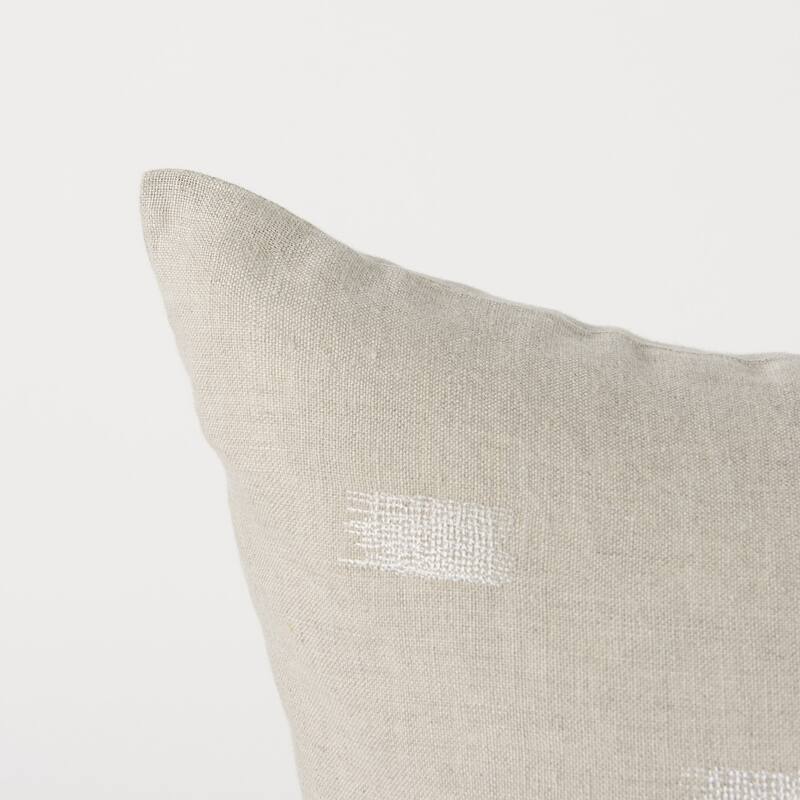 Canvas Beige and White Accent Pillow Cover
