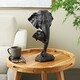 preview thumbnail 1 of 6, Black Polystone Mom and Baby Elephant Decorative Sculpture Black