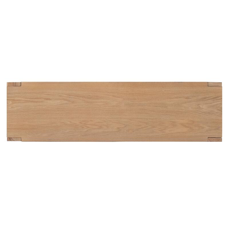 4-door Sideboard with Distressed Finish and Adjustable Shelves for Dining Room, Kitchen, and Living Room