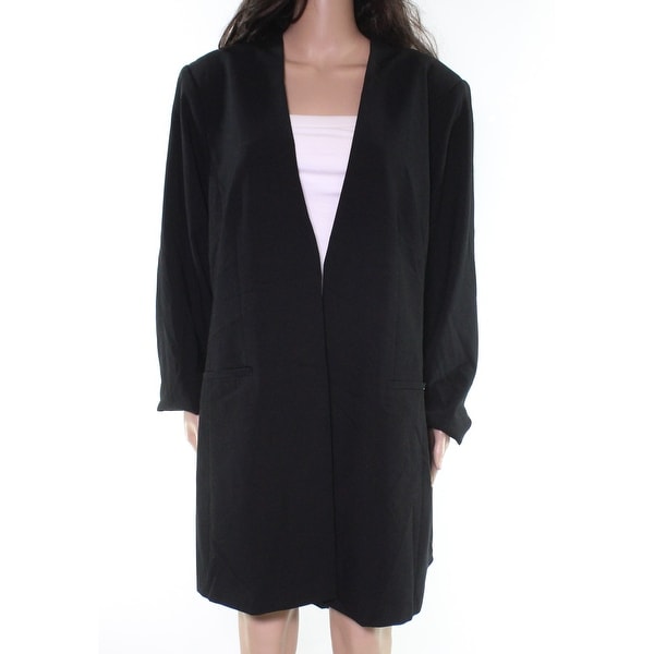 Calvin Klein Womens Jackets Black Size 16W Plus Collarless Solid. Opens flyout.
