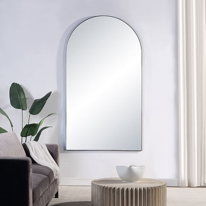 Renwil Farida 82" Tall Arch Full Length Mirror, Black