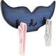 preview thumbnail 1 of 4, Whale Tail Wall Hook for Nursery, Nautical Home Decor (15.5 x 6.75 x 1 in, Blue)