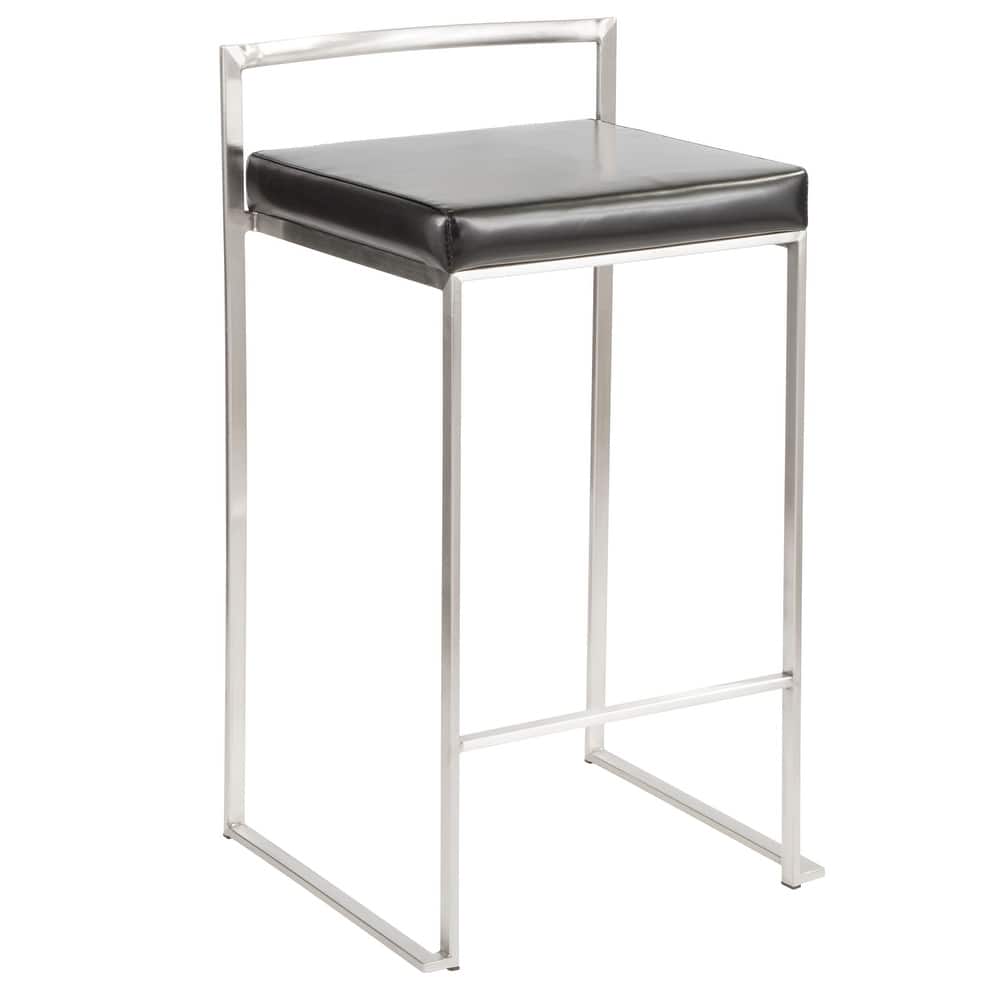 Silver Orchid Forrest Stainless Steel Stackable Fully Welded Counter Stool (Set of 3)