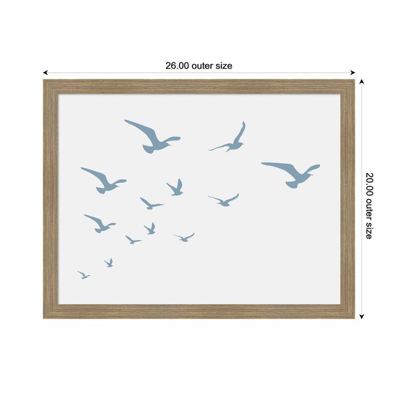 Kate and Laurel Seagulls White Background by Jolly and Dash Framed Wall Art Print