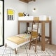 preview thumbnail 8 of 11, Max and Lily Mid-Century Modern L-Shaped Twin over Twin Bunk Bed Pecan/White