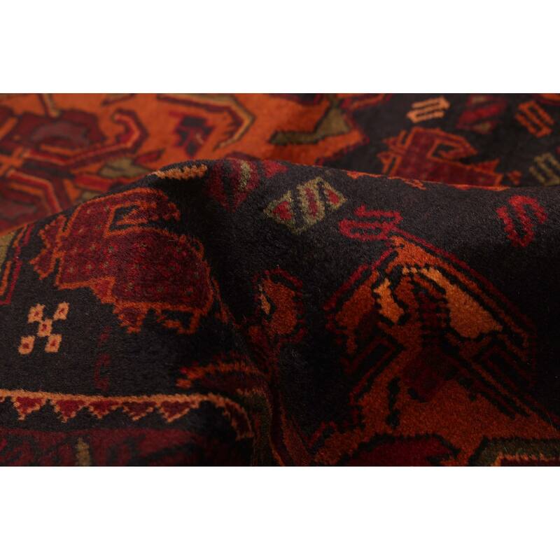 ECARPETGALLERY Hand-knotted Teimani Black, Rust Wool Rug - 3'8 x 6'8