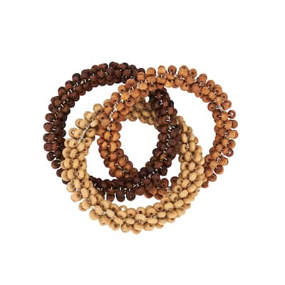 Napkin Rings With Beaded Interlock Design (Set of 4)