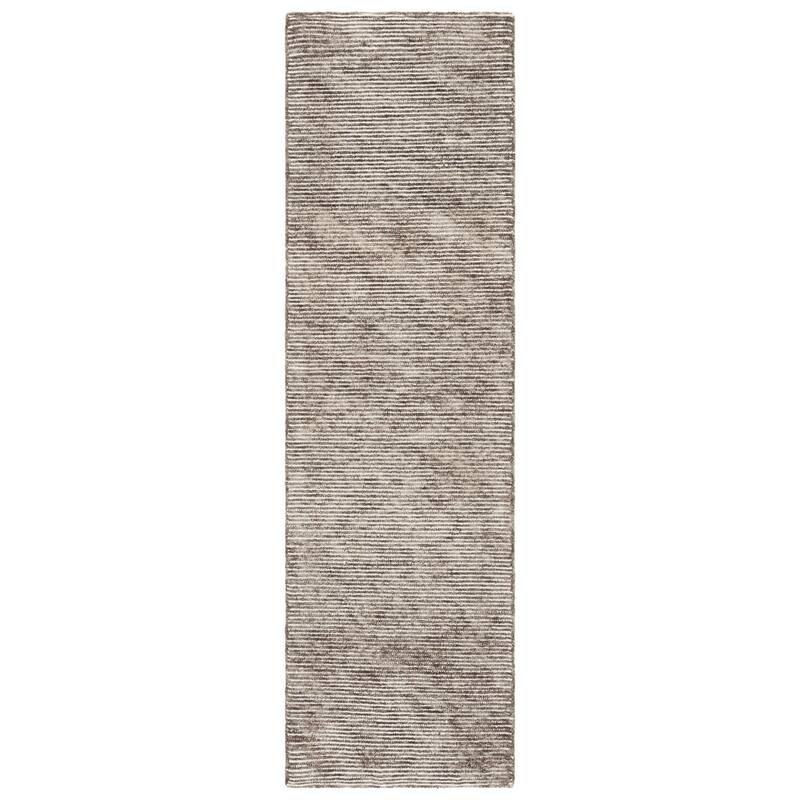 SAFAVIEH Handmade Ebony Sora Wool Rug - 2'3" x 8' Runner - Brown/Ivory