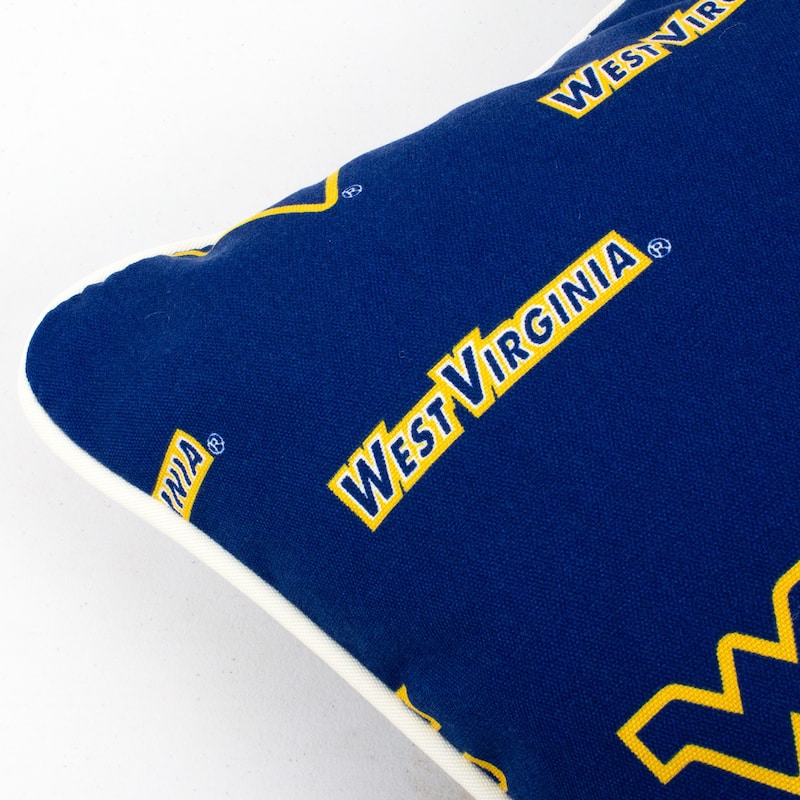 West Virginia Mountaineers Indoor / Outdoor Decorative Pillow Pair - (2) 16" x 16" Pillows