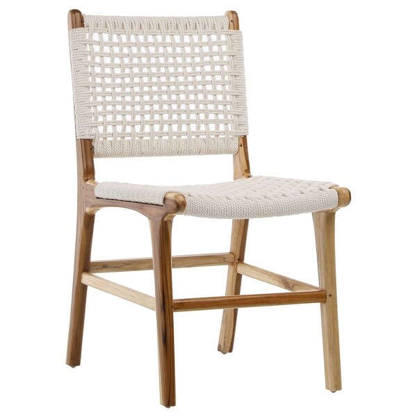 Denise Teak Dining Chair, White - Bed Bath & Beyond - 39967698