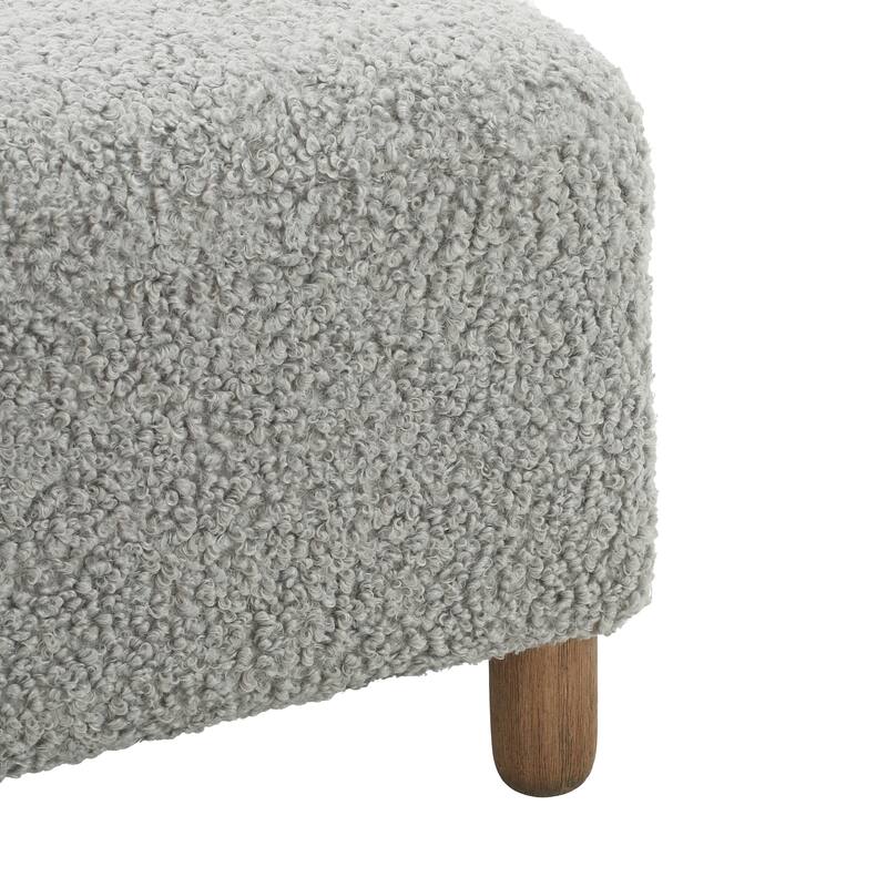 Simple and Versatile Design Comfortable Ottoman with Solid Pine and Plywood Frame, Assembly Required