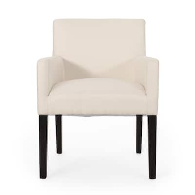 Fabric Upholstered Accent Chair Armchair, Modern Dining Chair Living Room Single Reading Sofa Chair with Black Wooden Legs