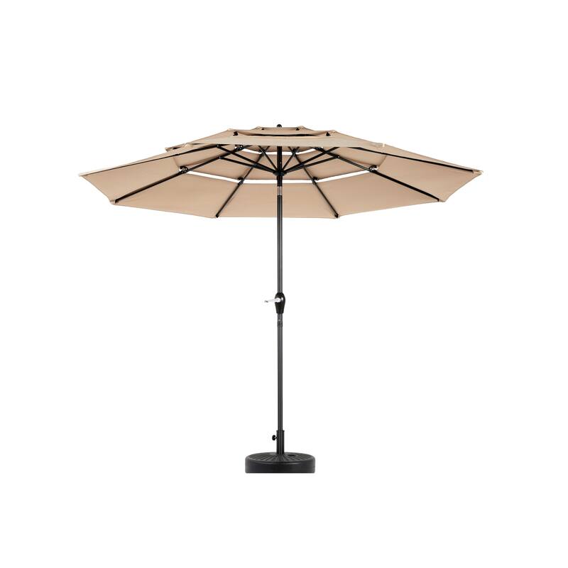 Aluminium 10ft 3 Tier Auto-tilt Umbrella ,Outdoor Patio Umbrella - Market Table Pool Deck Umbrella (Base Not Included)