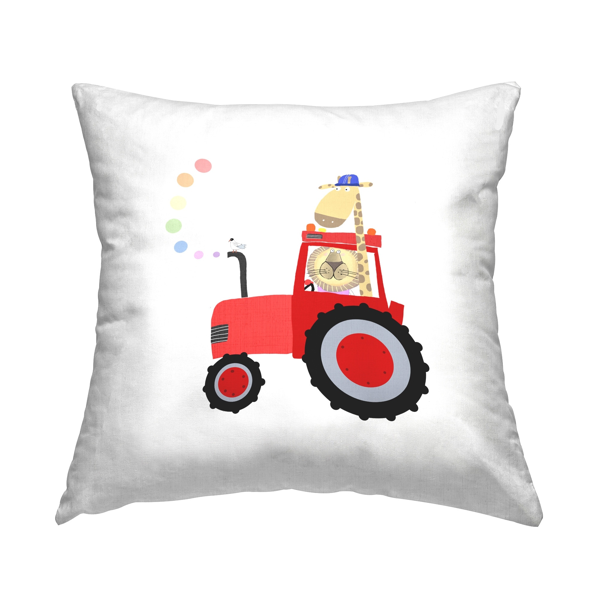 Stupell Animals in Red Tractor Decorative Printed Throw Pillow Design by Carla Daly