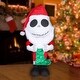 preview thumbnail 1 of 3, Gemmy Jack Skellington Holiday Greeter in Santa Suit with Stocking