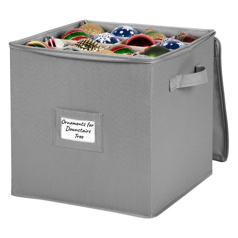 Christmas Ornament Storage Container – Heavy Duty 600D Canvas