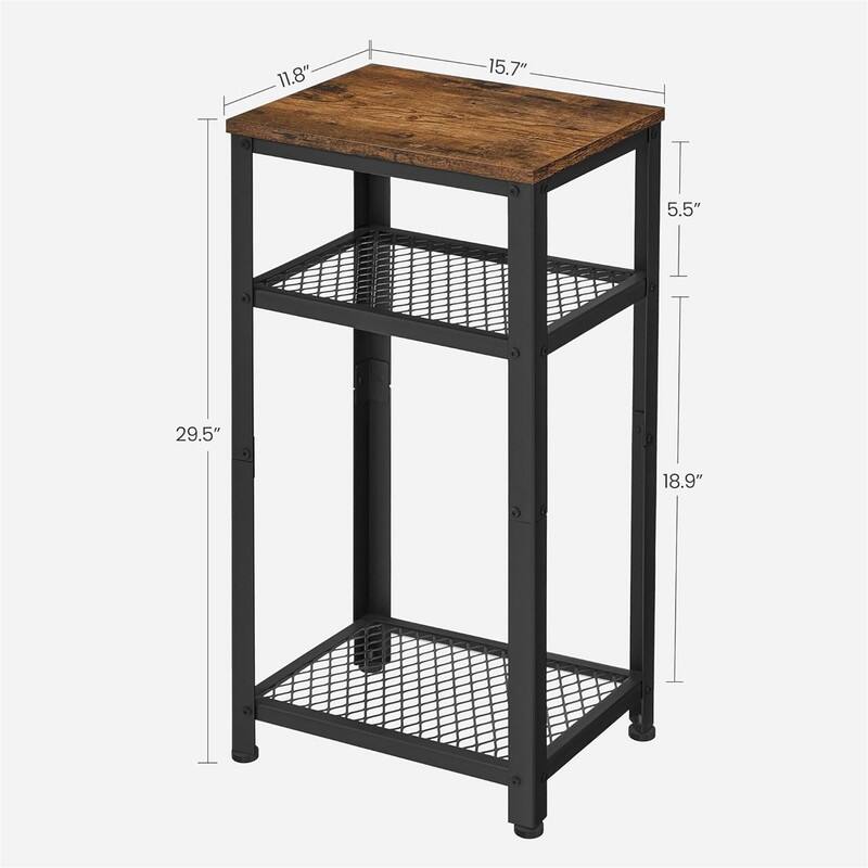 3-Tier Tall Side Table - 11.8"D x 15.7"W x 29.5"H