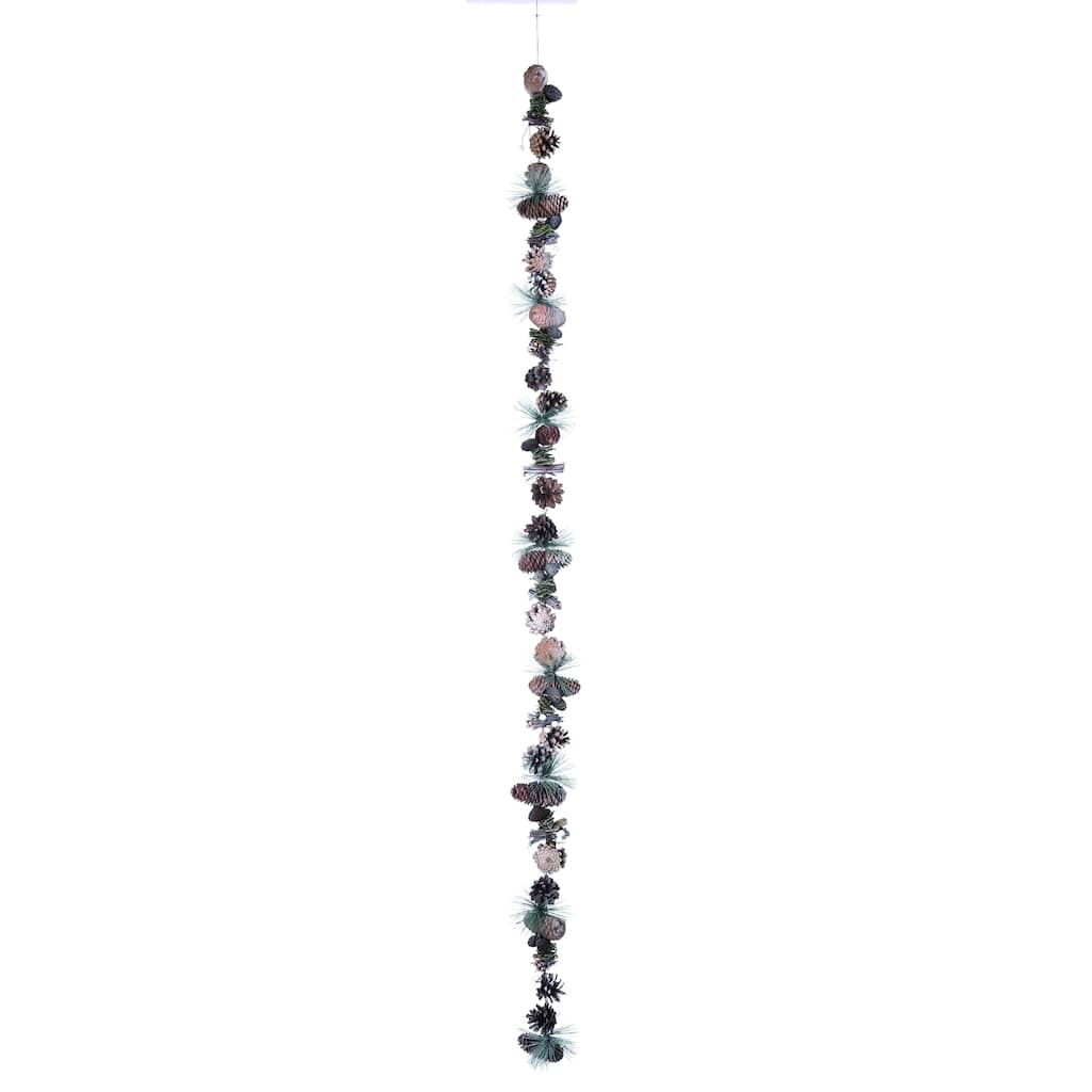 Transpac Natural Material 57 in. Multicolor Christmas Pinecone with Accent Garland