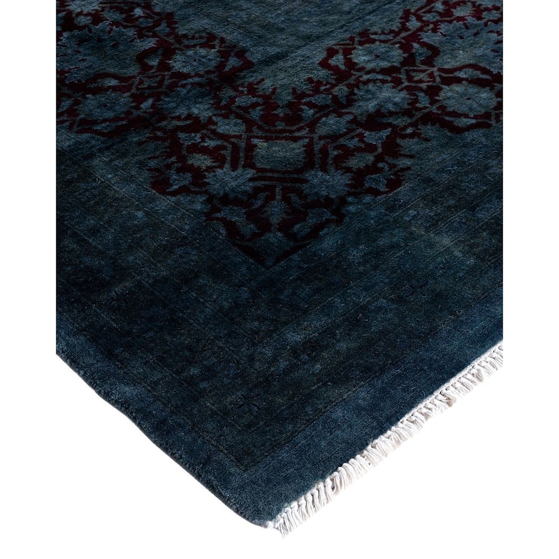 Overdyed, One-of-a-Kind Hand-Knotted Area Rug - Gray - 10' 1" x 20' 5"