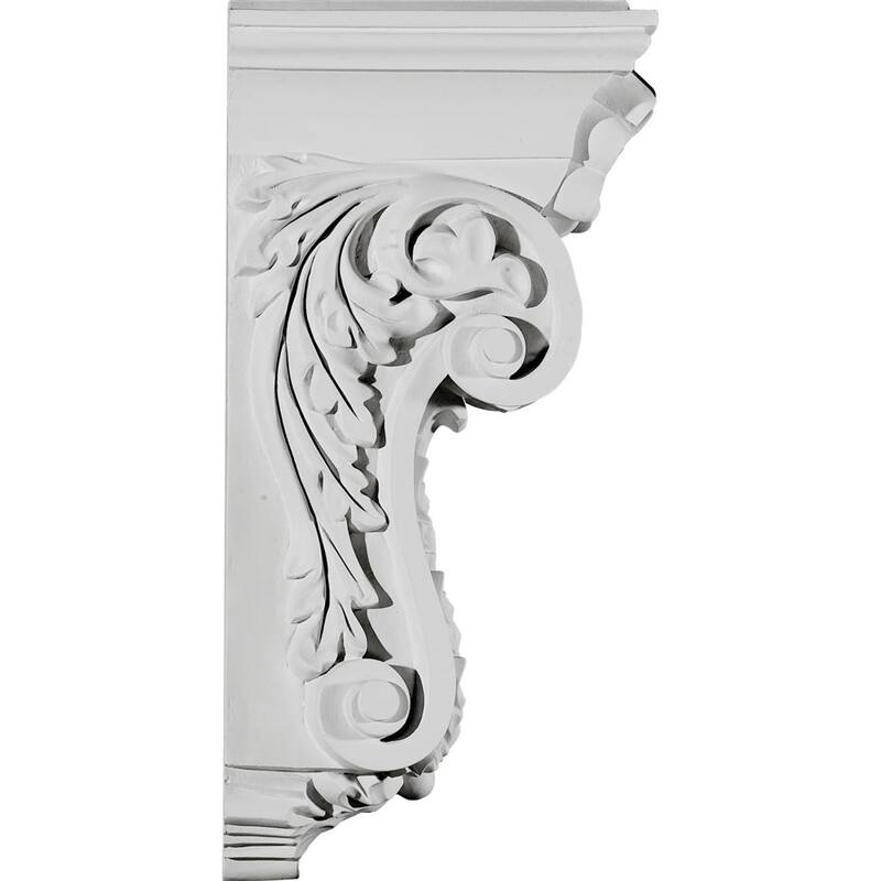 4 5/8"W x 5 1/4"D x 10 3/4"H Scroll Leaf Corbel