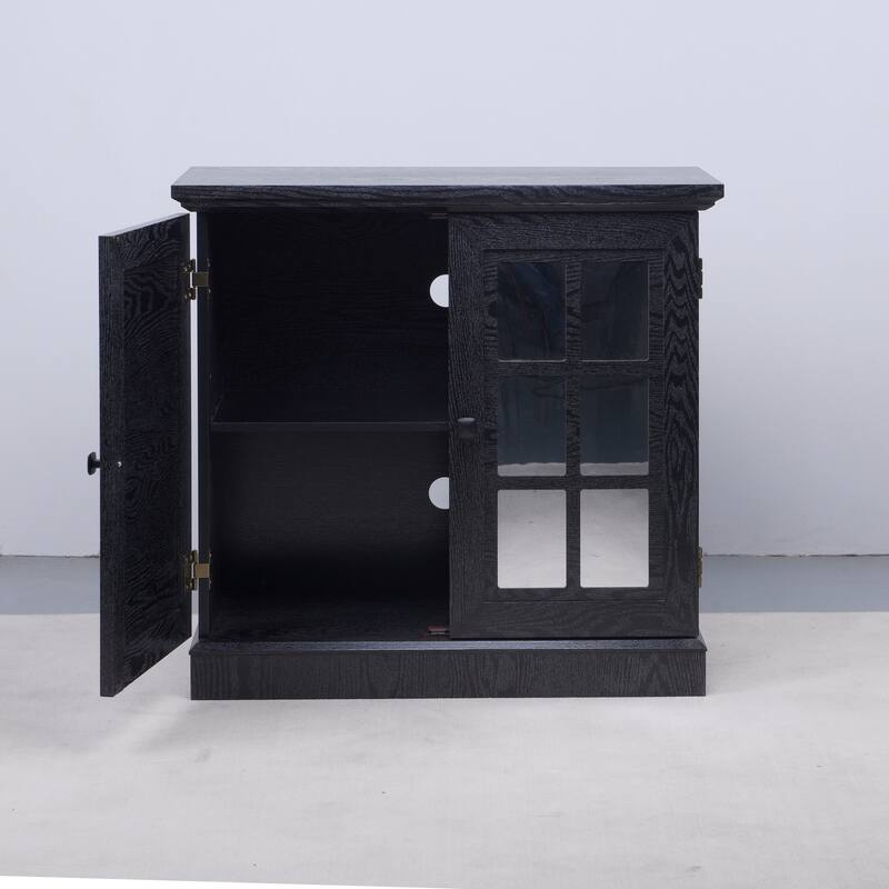 Sideboard Cabinet with Acrylic Mirrored Doors, Wooden Kitchen Pantry Storage Cabinet, Accent Cabinet with Adjustable Shelf