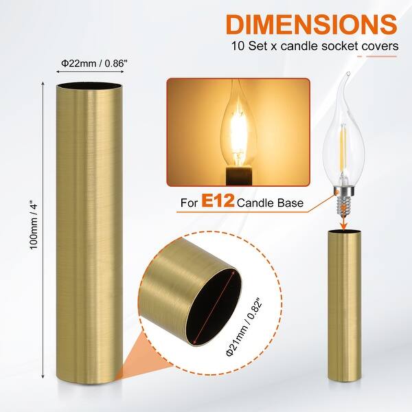 dimension image slide 5 of 102, Metal Chandelier Socket Sleeves Insulation Heat Shrinkable