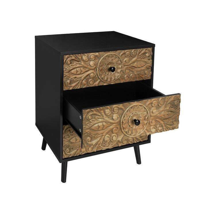 Retro Storage Cabinet 3 Drawer Cabinet Sideboard Buffet Cabinet for Bedroom, Living Room