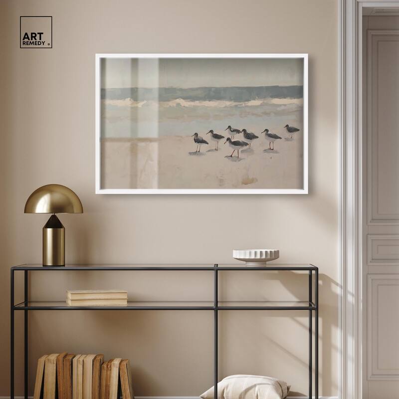 Seagulls at the Beach II Shadowbox by Art Remedy