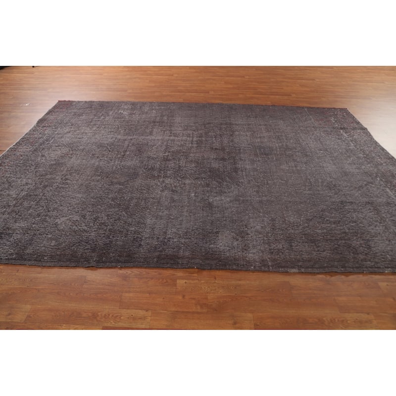 Over-Dyed Anatolian Turkish Vintage Area Rug Handmade Wool Carpet - 7'3" x 10'8"