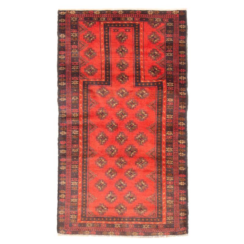 ECARPETGALLERY Hand-knotted Teimani Red Wool Rug - 2'10 x 5'1