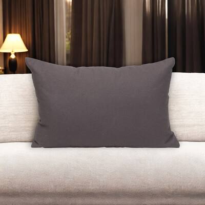 HomeRoots 12" X 18" Gray Cotton Throw Pillow