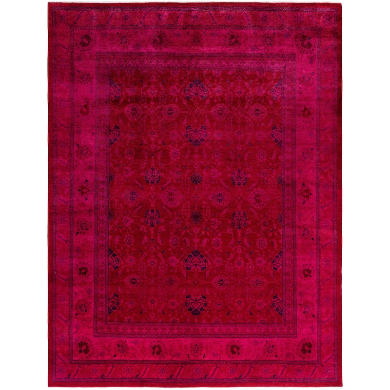 Overdyed One-of-a-Kind Hand-Knotted Area Rug - Pink - 8' 0" x 10' 5"