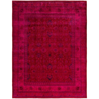 Overdyed One-of-a-Kind Hand-Knotted Area Rug - Pink - 8' 0" x 10' 5"