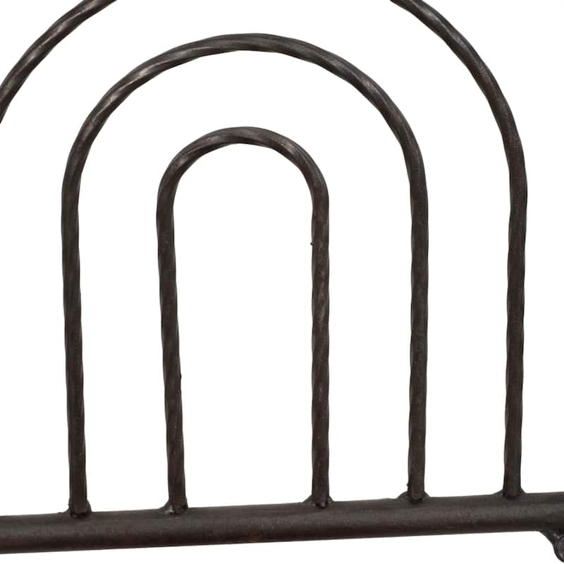 11" Metal Wall Planter Black Iron Arched Rainbow Mounted Wall Planter with Small Terracotta Planter Contemporary - 7" x 6" x 11"